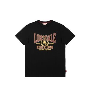 Lonsdale Aycliffe T-Shirt black/ oxblood/ yellow