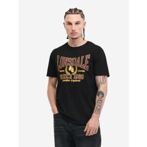 Lonsdale Aycliffe T-Shirt black/ oxblood/ yellow
