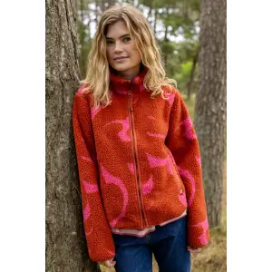 DANEFAE Danelabrador Fleece Zip-Up chili/ soft cherry Trops
