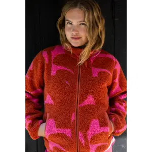 DANEFAE Danelabrador Fleece Zip-Up chili/ soft cherry Trops