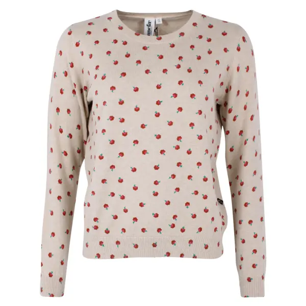 DANEFAE Danevibe Wool-Mix AOP Sweater Light Beige Lilfluffers