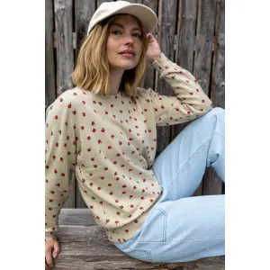 DANEFAE Danevibe Wool-Mix AOP Sweater Light Beige...