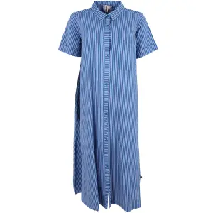 DANEFAE Danapril Seersucker SS Dress warm blue/ light lilac