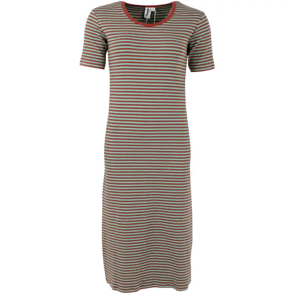 DANEFAE Danicon Ribbing Dress faded mint/ chili