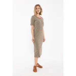 DANEFAE Danicon Ribbing Dress faded mint/ chili