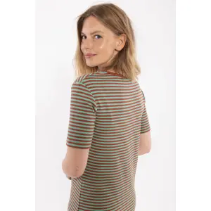 DANEFAE Danicon Ribbing Dress faded mint/ chili