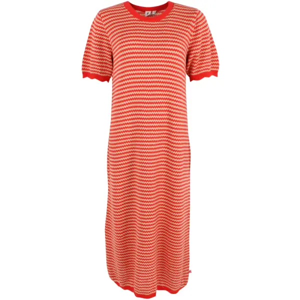 DANEFAE Danesangria Pearl Knit Sweater Dress Summer red/ nougat