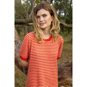 DANEFAE Danesangria Pearl Knit Sweater Dress Summer red/ nougat