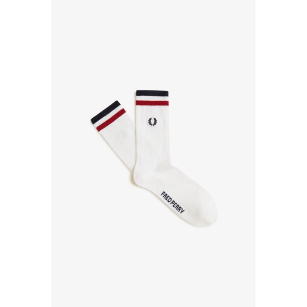 FRED PERRY Sportsocken mit Streifen snow white/ burnt red/ navy