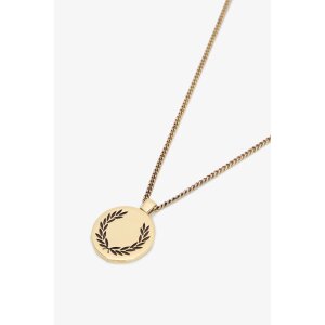 FRED PERRY Halskette mit Lorbeerkranz-Anhänger gold