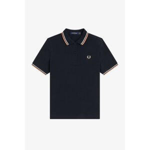 FRED PERRY Twin Tipped Girl Polo navy/ snow white/ peach