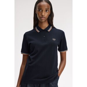 FRED PERRY Twin Tipped Girl Polo navy/ snow white/ peach