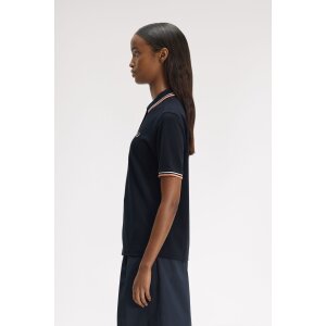 FRED PERRY Twin Tipped Girl Polo navy/ snow white/ peach