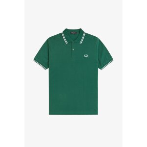 FRED PERRY Twin Tipped Polo Shirt sport green/ light ice