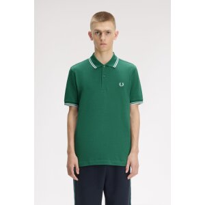 FRED PERRY Twin Tipped Polo Shirt sport green/ light ice