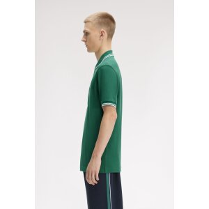 FRED PERRY Twin Tipped Polo Shirt sport green/ light ice