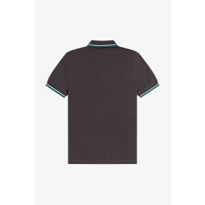 FRED PERRY Twin Tipped Polo Shirt anchor grey / light ice / sport green