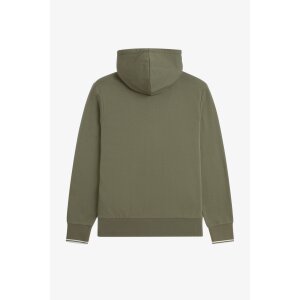 FRED PERRY Fred Perry Hooded Zip Through Sweatshirt laurel wreath green/ ecru