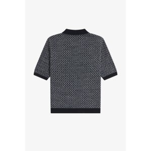 FRED PERRY Textured Knitted Shirt black