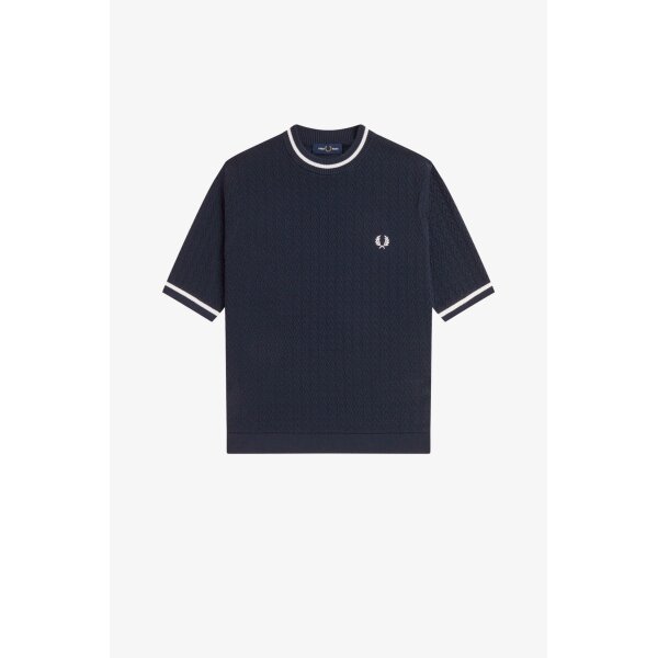 FRED PERRY Strukturiertes Stricktop navy