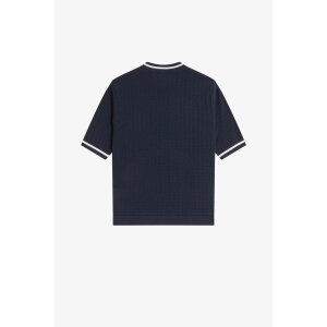 FRED PERRY Strukturiertes Stricktop navy