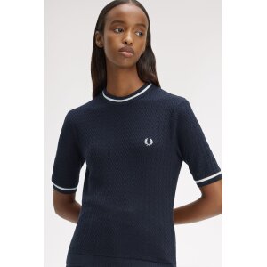 FRED PERRY Strukturiertes Stricktop navy