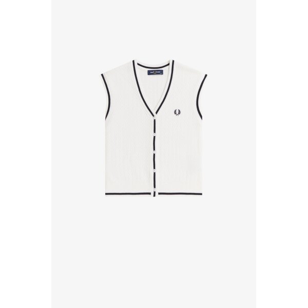 FRED PERRY Gestricktes Tanktop mit Knöpfen snow white