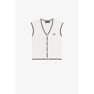 FRED PERRY Gestricktes Tanktop mit Knöpfen snow white