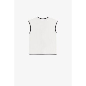 FRED PERRY Gestricktes Tanktop mit Knöpfen snow white