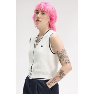 FRED PERRY Gestricktes Tanktop mit Knöpfen snow white