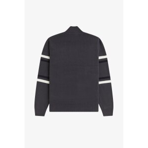 FRED PERRY Cardigan mit Grafik und Doppelstreifen anchor grey