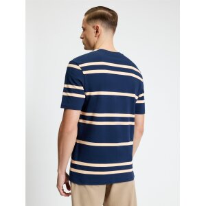 BEN SHERMAN Kurzarm-T-Shirt mit Piqué-Streifen dark navy