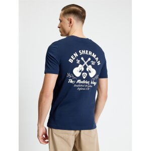 BEN SHERMAN Acoustic Kurzarm-T-Shirt dark navy