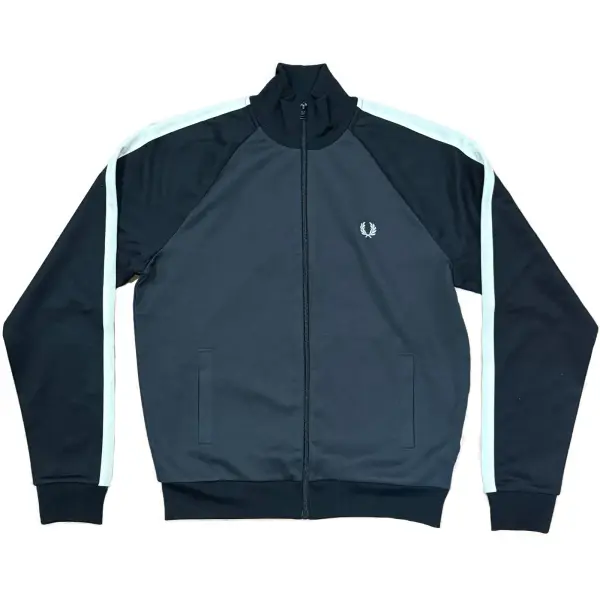 FRED PERRY Contrast Sleeve Track Jacket anchor grey