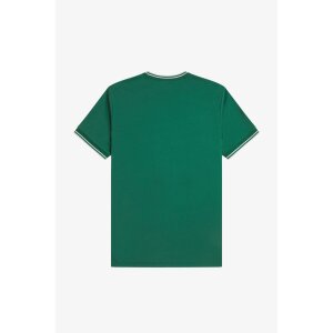 FRED PERRY T-Shirt mit Doppelstreifen sport green / light...