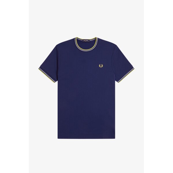 FRED PERRY Twin Tipped T-Shirt french navy/ dusky blue/ citron