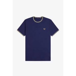 FRED PERRY T-Shirt mit Doppelstreifen french navy/ dusky...