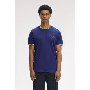 FRED PERRY T-Shirt mit Doppelstreifen french navy/ dusky...