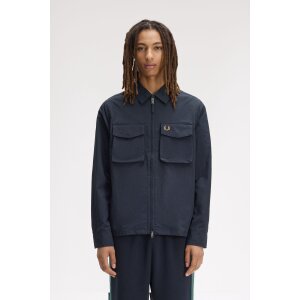 FRED PERRY Ripstop-Hemdjacke mit Reißverschluss navy