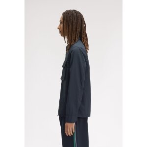 FRED PERRY Ripstop-Hemdjacke mit Reißverschluss navy