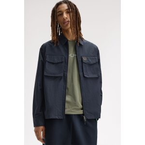 FRED PERRY Ripstop-Hemdjacke mit Reißverschluss navy
