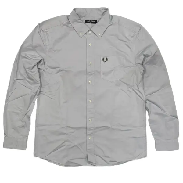 FRED PERRY Relaxed Washed Twill Shirt dusky blue