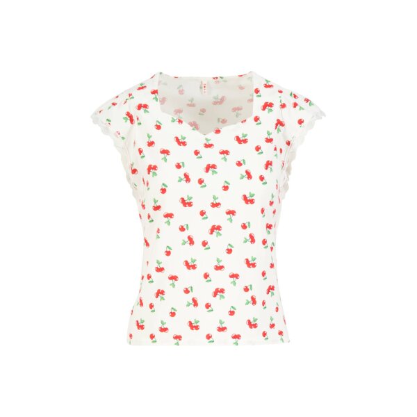 BLUTSGESCHWISTER Jersey Top Charming Heart cherry print memory