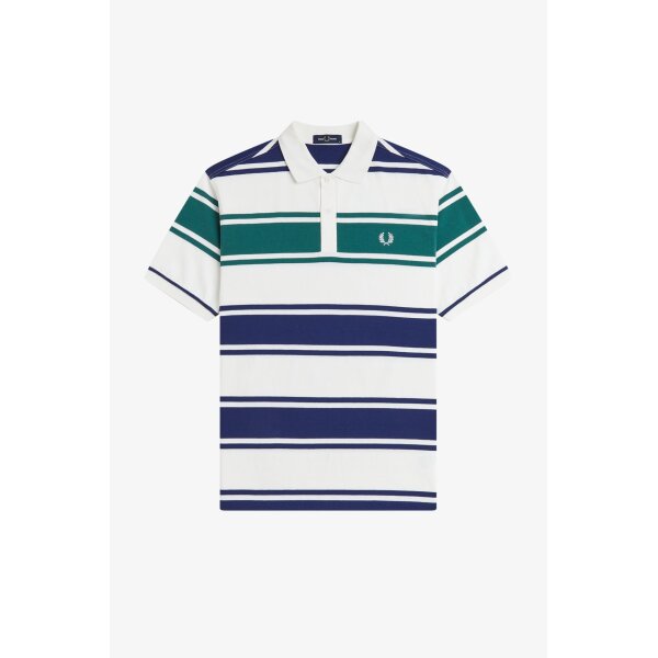 FRED PERRY Lässiges gestreiftes Poloshirt snow white