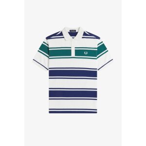 FRED PERRY Lässiges gestreiftes Poloshirt snow white