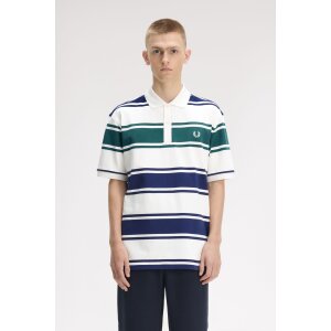 FRED PERRY Lässiges gestreiftes Poloshirt snow white