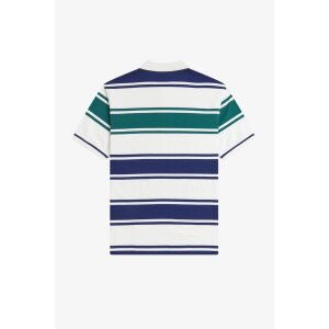 FRED PERRY Lässiges gestreiftes Poloshirt snow white