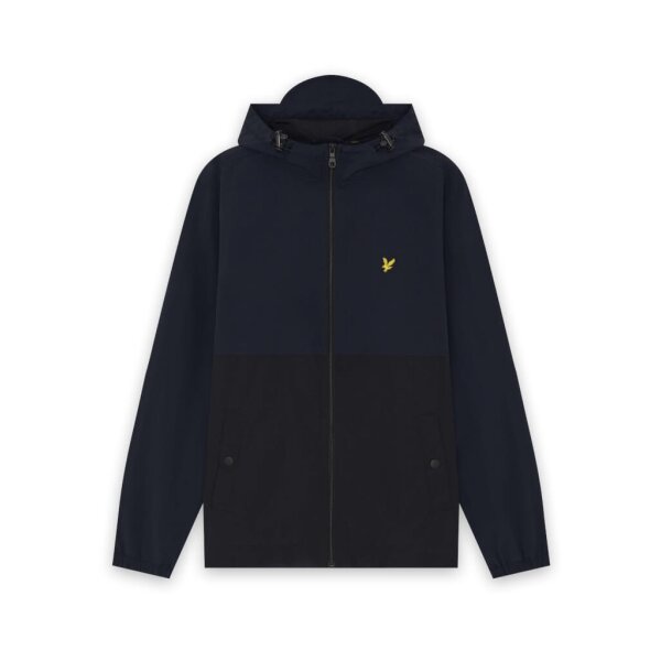 LYLE & SCOTT Colour Block Zip Through Hooded Jacket dark navy/ jet black