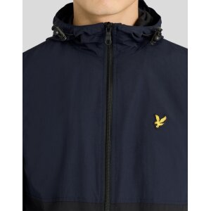 LYLE & SCOTT Colour Block Zip Through Hooded Jacket dark navy/ jet black