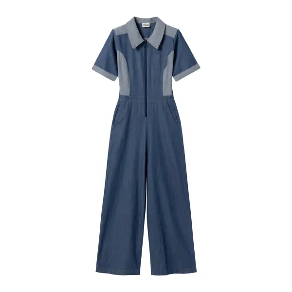 MADEMOISELLE YéYé Sunset Roller Jumpsuit rinse blue